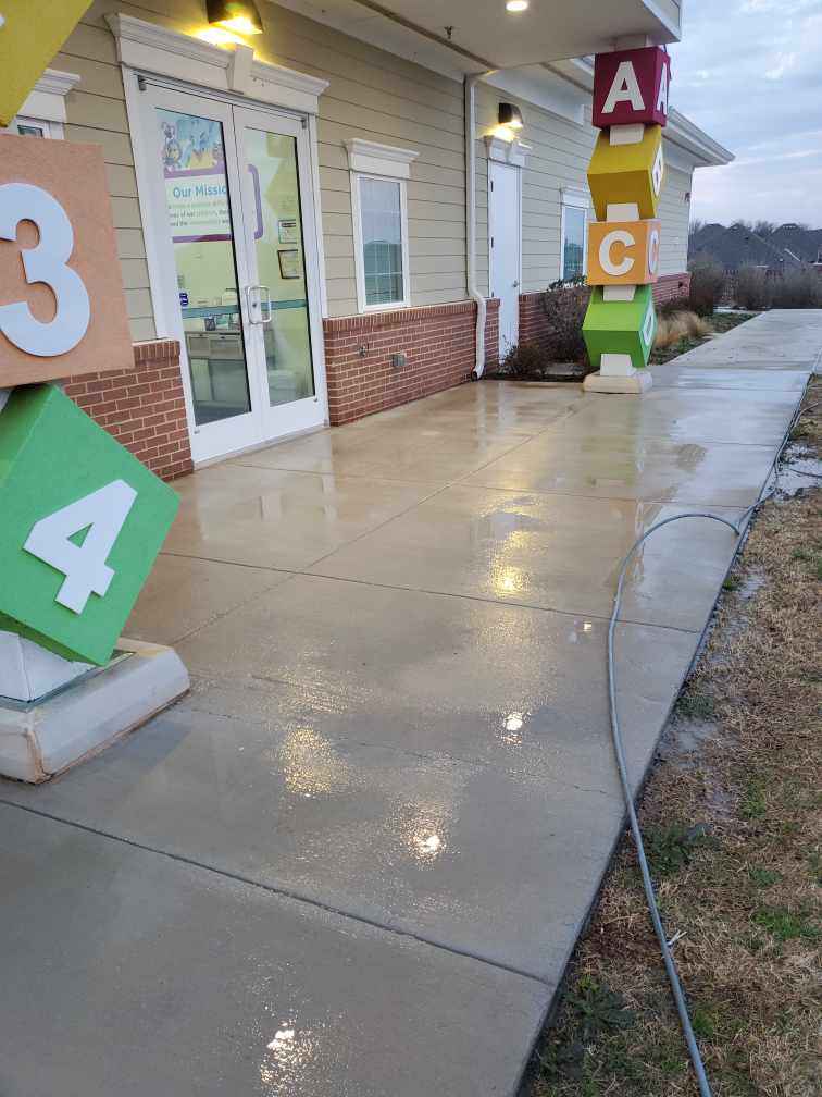 Freshly cleaned concrete